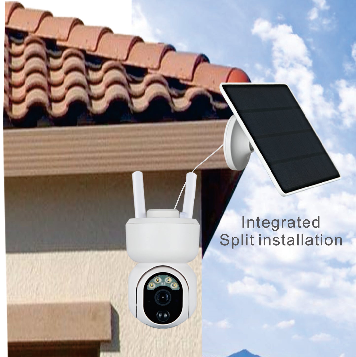 Solar PTZ Security Camera 4G with batteries