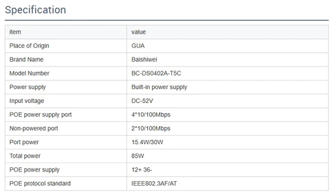 4 Port POE Switch