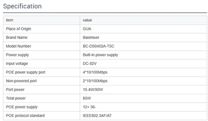 4 Port POE Switch