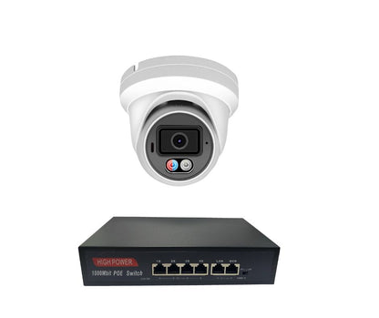 AI Active Deterrence 8MP Full color Ultra 4K POE Turret Camera